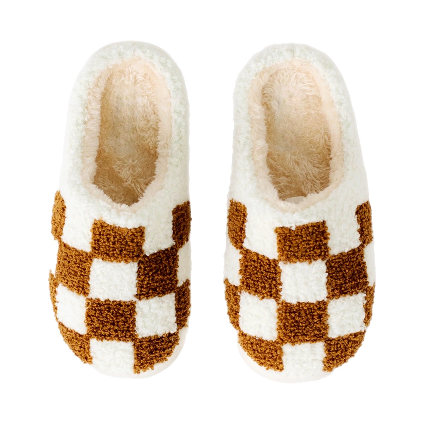 Checkered Slippers Taupe