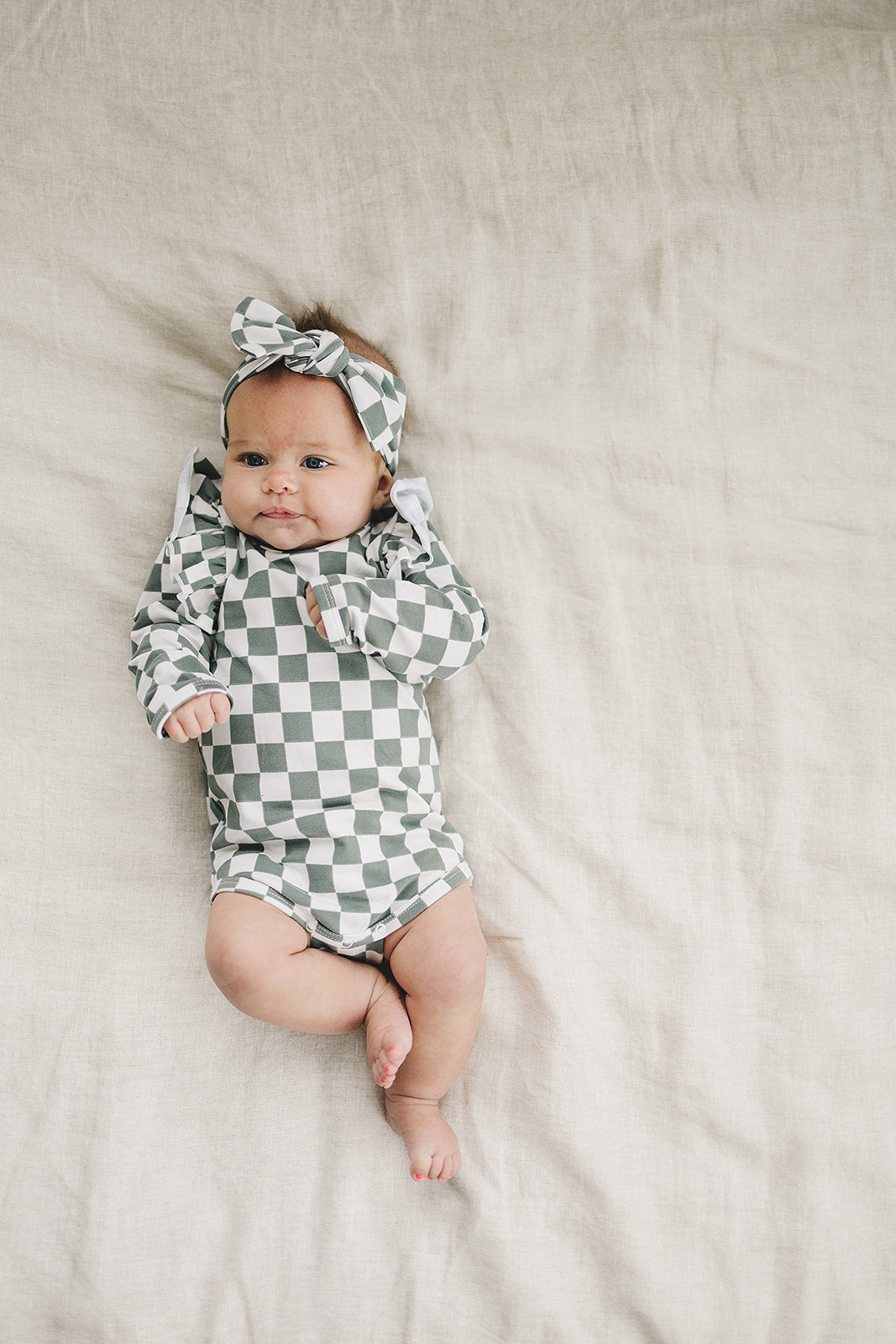 Green Checkered Head Wrap
