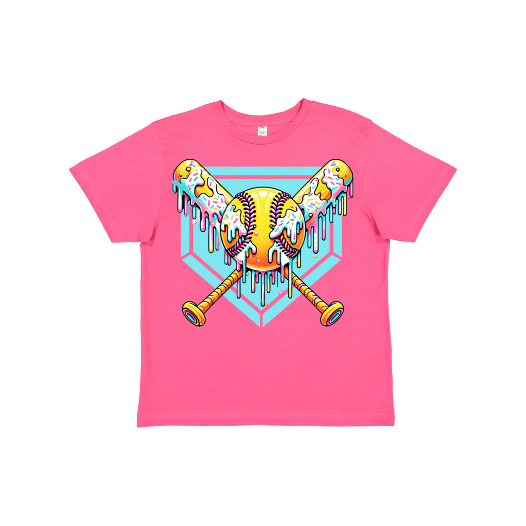 Softball Melted Ice Cream Graphic Tee