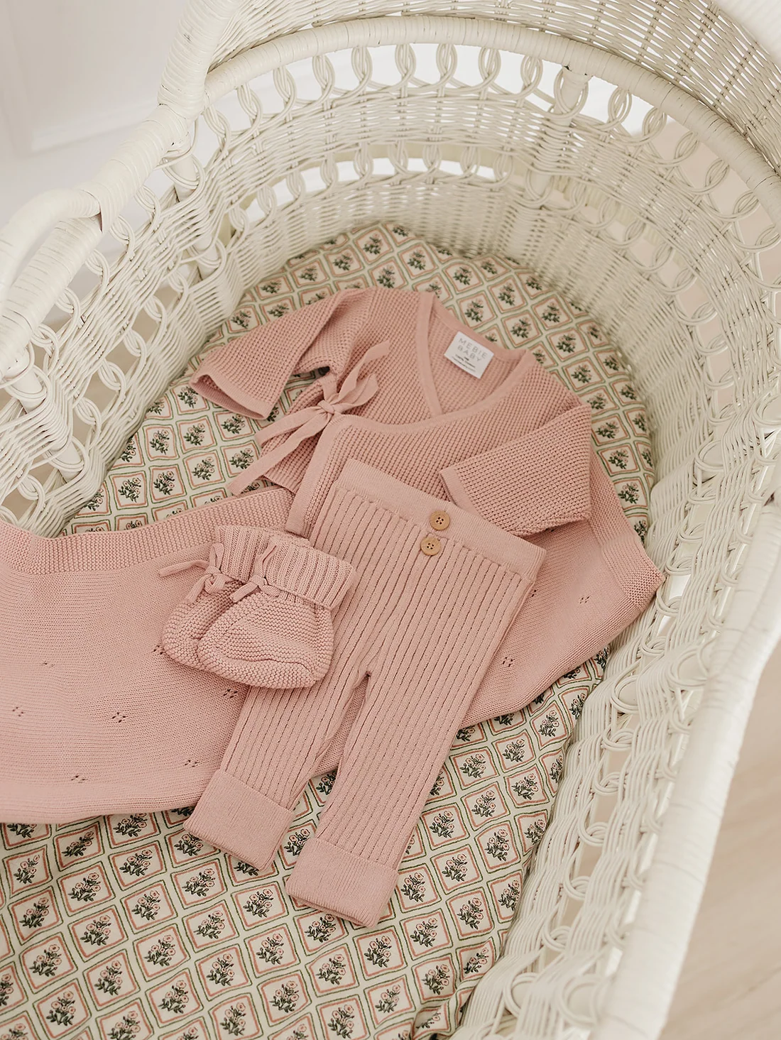 Country Garden Floral + Pink Gingham Lace Muslin Quilt