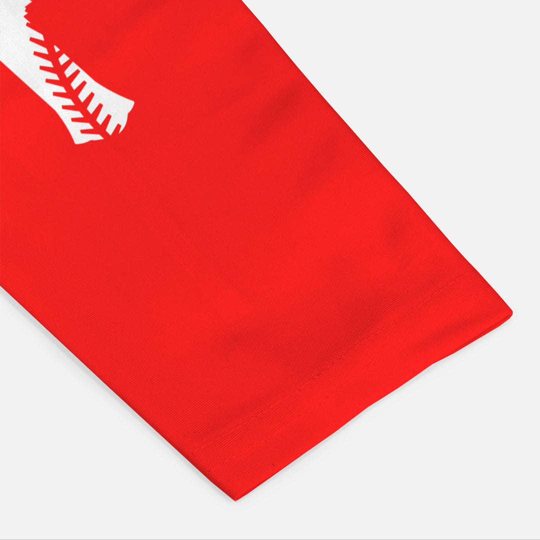 Red Baseball Cross Kids Arm Sleeve