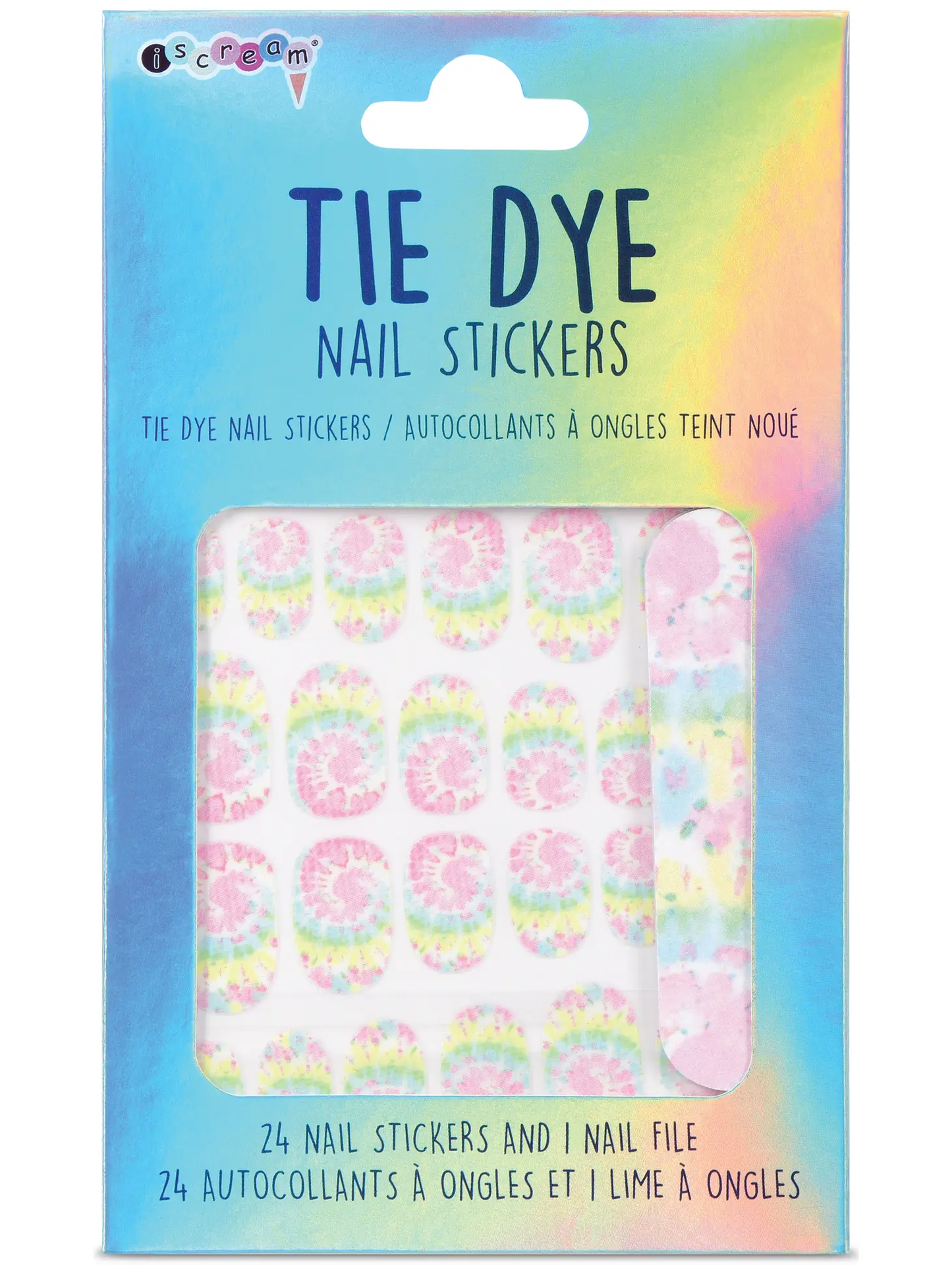Tie Dye Nail Stickers and Nail File Set