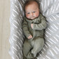 Green Organic Cotton Ribbed Zipper