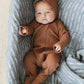 Rust Organic Cotton Ribbed Zipper