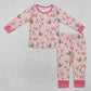 Pink Santa and snowman pajama set