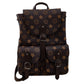 Vegan Leather Backpack Double Pocket