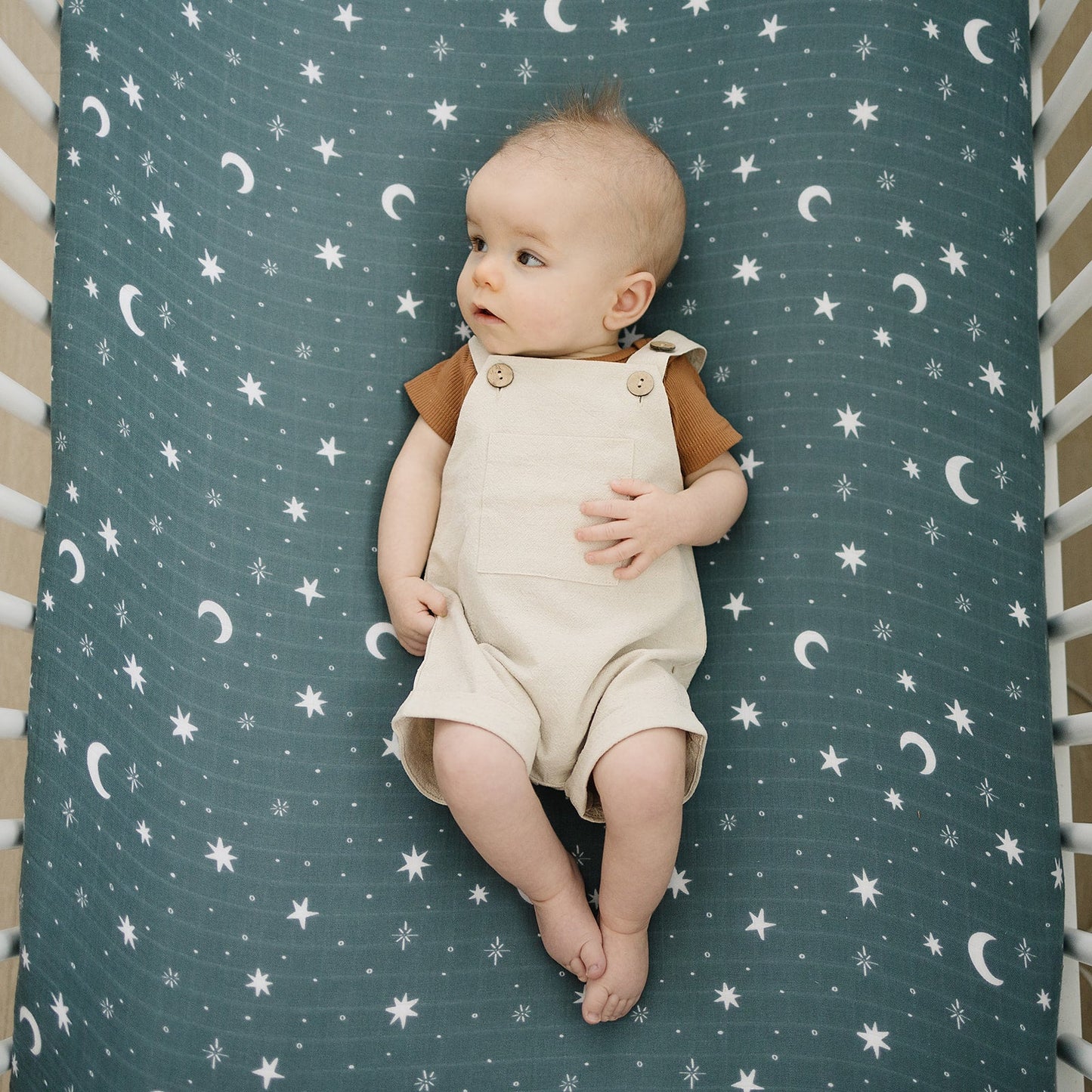Oatmeal Short Linen Overall