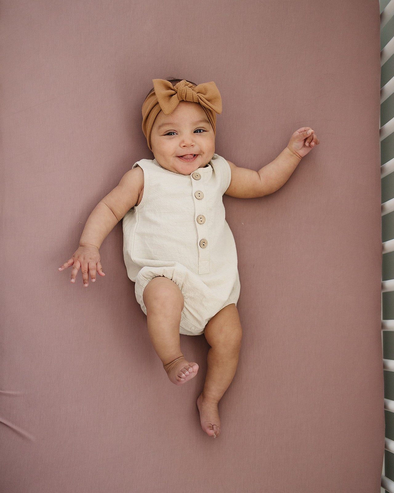 Oatmeal Linen Bubble Romper