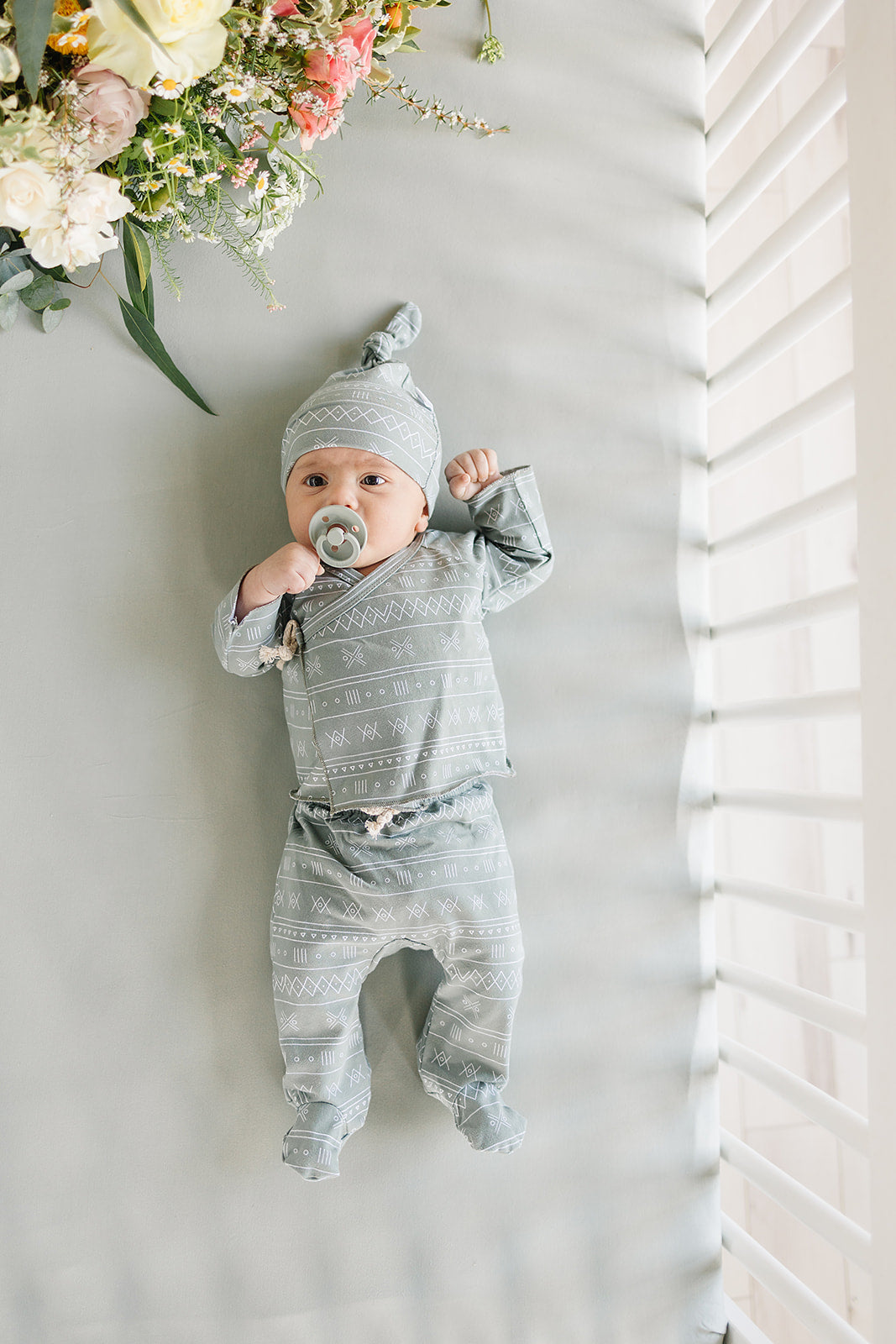 Sage Alpine Newborn Knot Hat