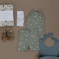 Sage Floral Tank + Biker Short Set