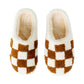 Checkered Slippers Taupe