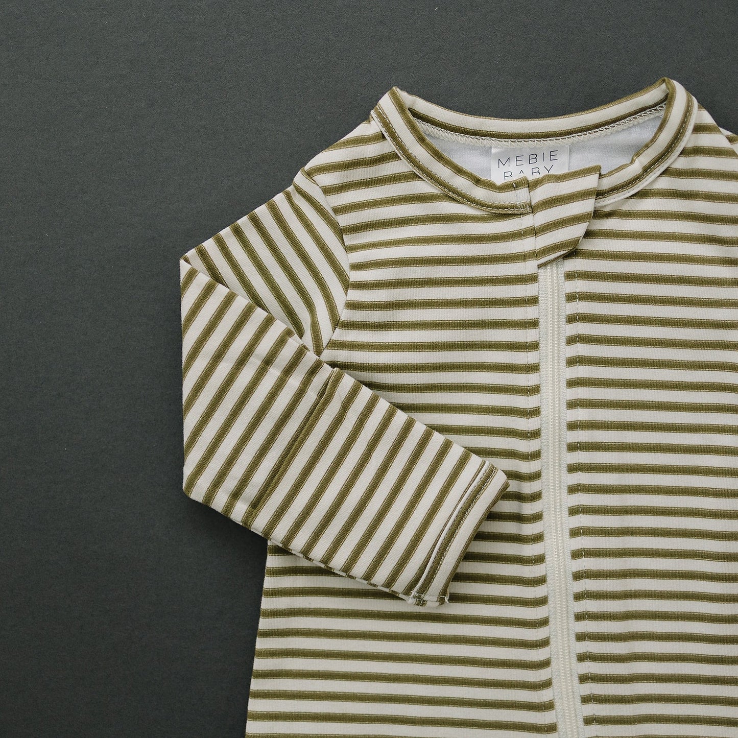 Olive Stripe Zipper