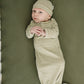 Olive Stripe Knot Gown