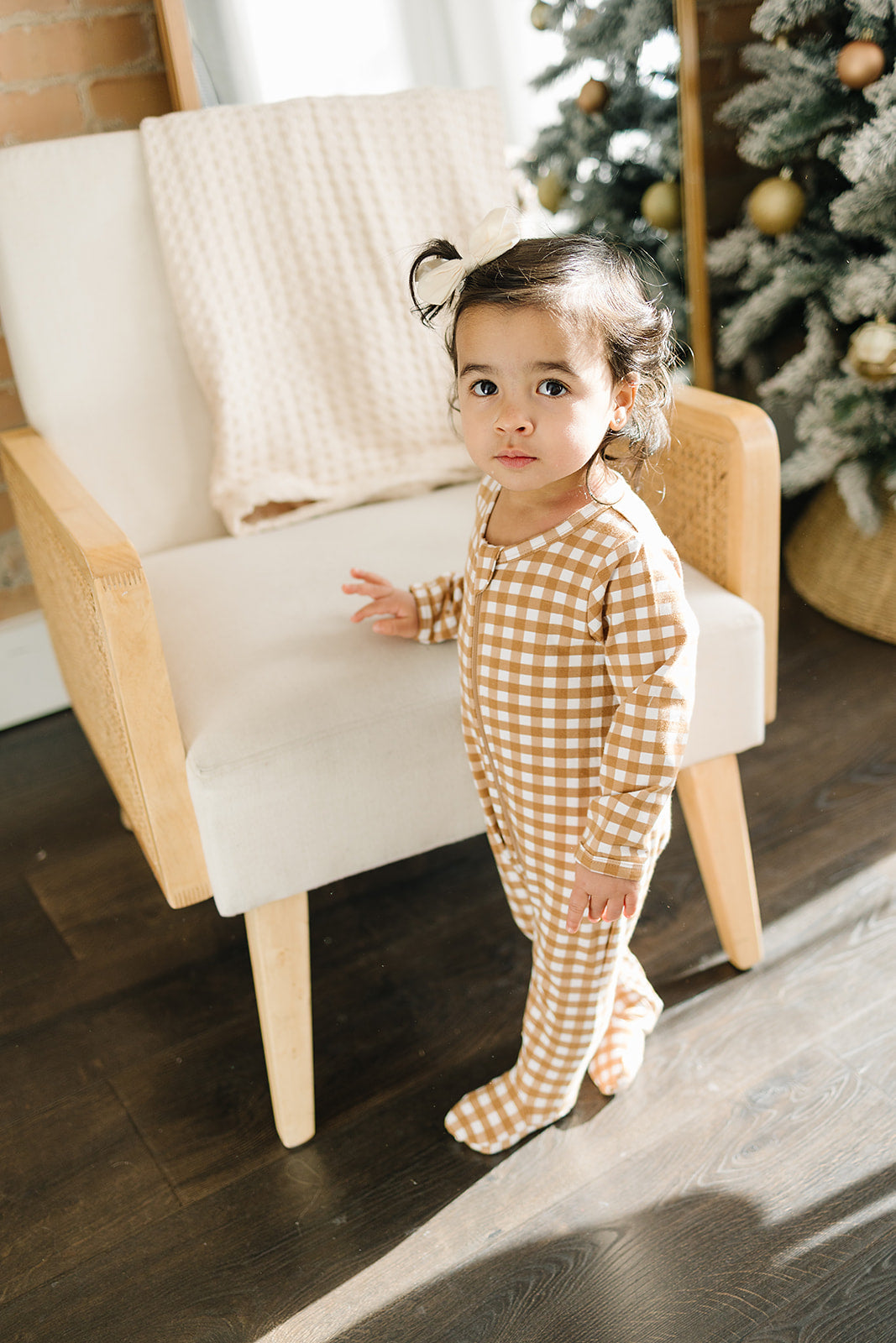 Mustard Gingham Zipper