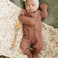 Dusty Rose Organic Cotton Ribbed Zipper