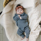 Charcoal Ribbed Knit Layette Set