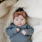 Charcoal Ribbed Knit Layette Set