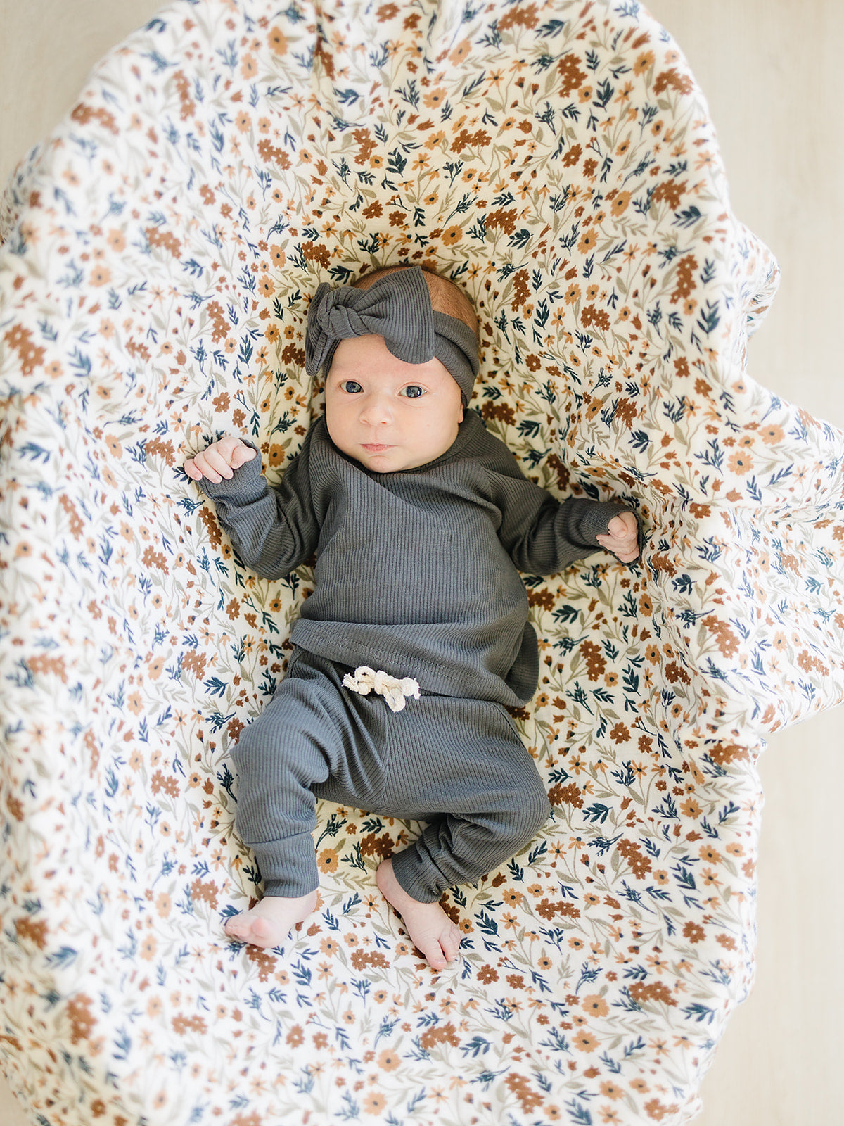 Charcoal Organic Cotton Ribbed Pocket Set