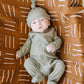 Green Organic Ribbed Newborn Knot Hat