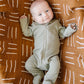 Green Organic Cotton Ribbed Zipper