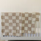 Taupe Checkered Plush Blanket