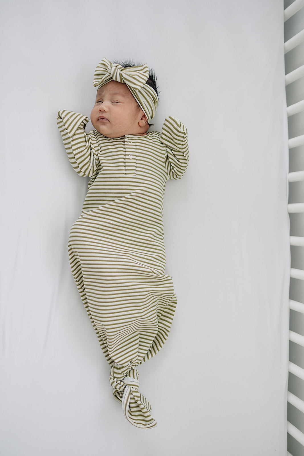 Olive Stripe Knot Gown