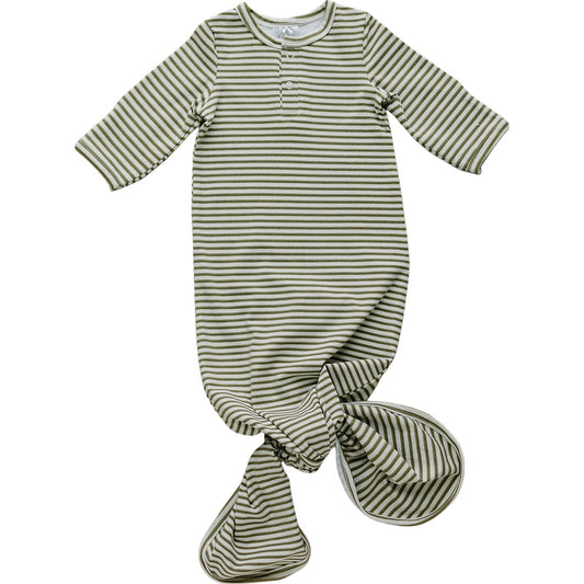 Olive Stripe Knot Gown