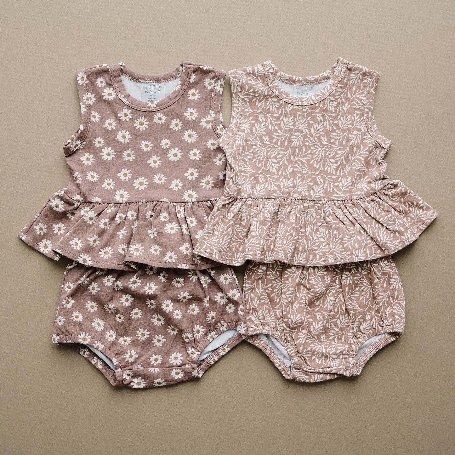 Dusty Rose Vines Peplum Set