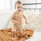 Honey & White Stripe Ribbed Cozy Short Set