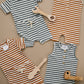 Honey & White Stripe Ribbed Cozy Short Set