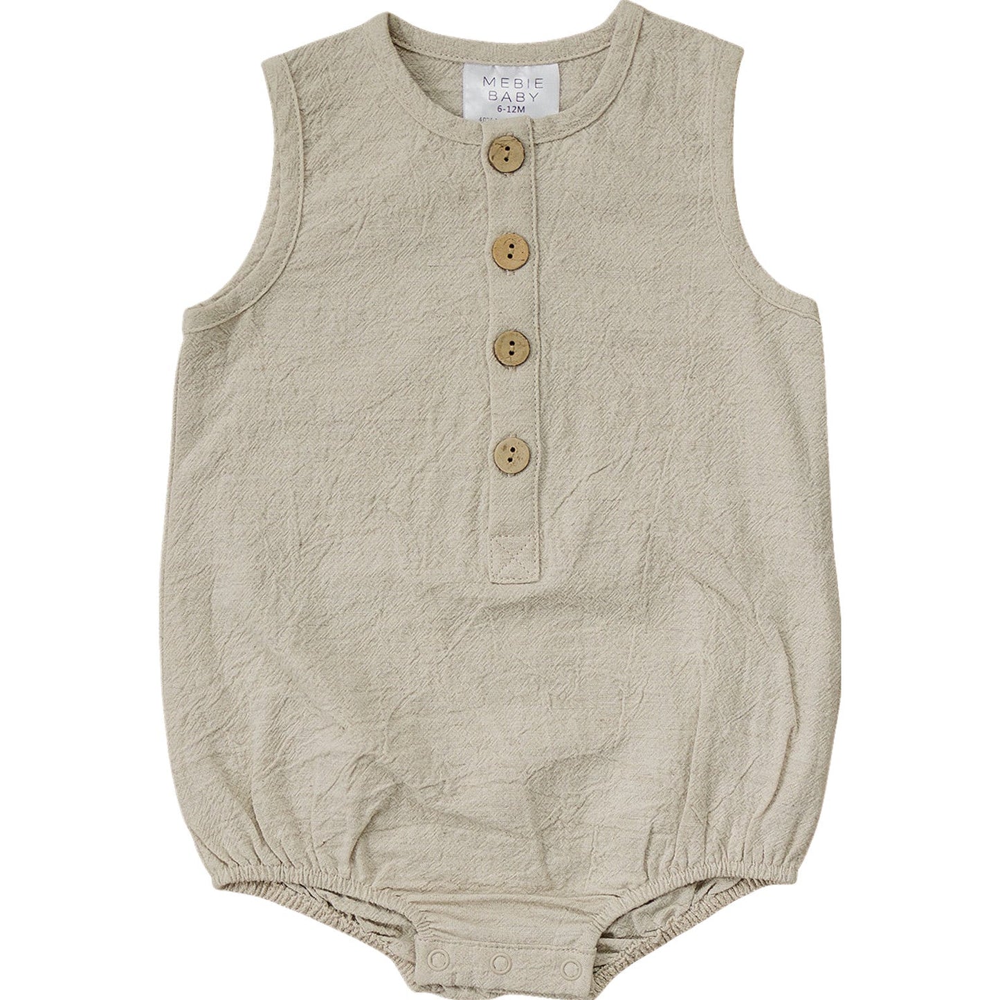 Oatmeal Linen Bubble Romper