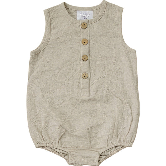 Oatmeal Linen Bubble Romper