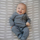 Charcoal Organic Cotton Ribbed Zipper