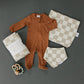 Taupe Checkered Burp Cloth