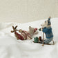 Winter mouse with ski set, Mum - Red