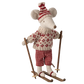Winter mouse with ski set, Mum - Red