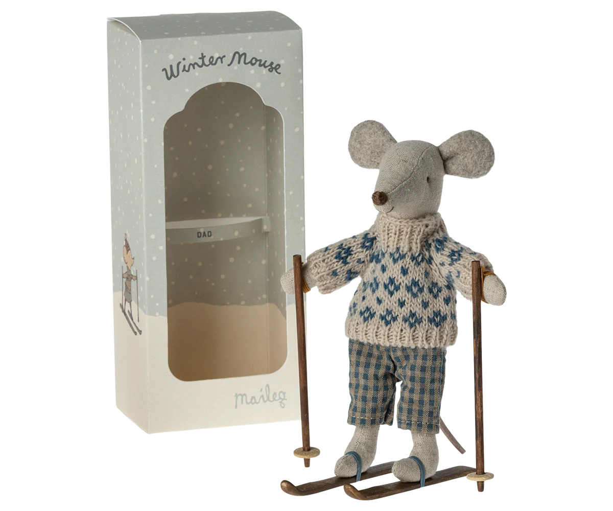Winter Mouse with Ski Set, Dad