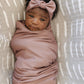 Dusty Rose Bamboo Head Wrap Set