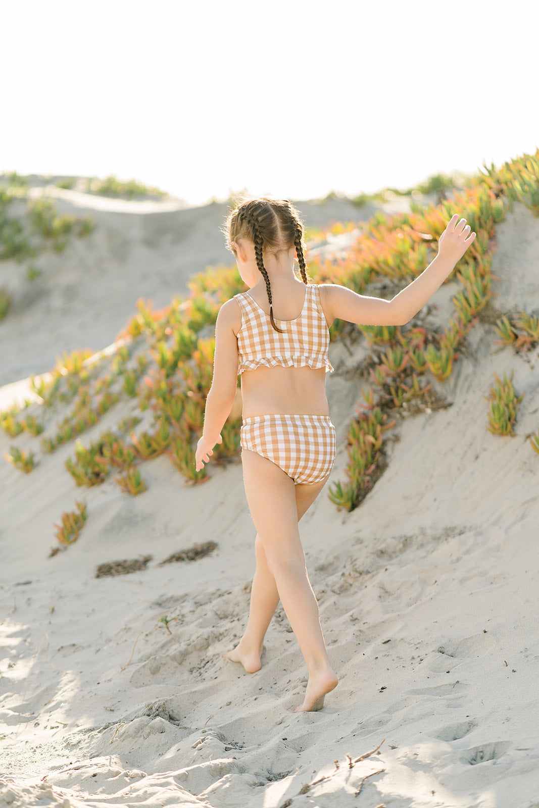 Gingham Bikini Set with Ruffle Top
