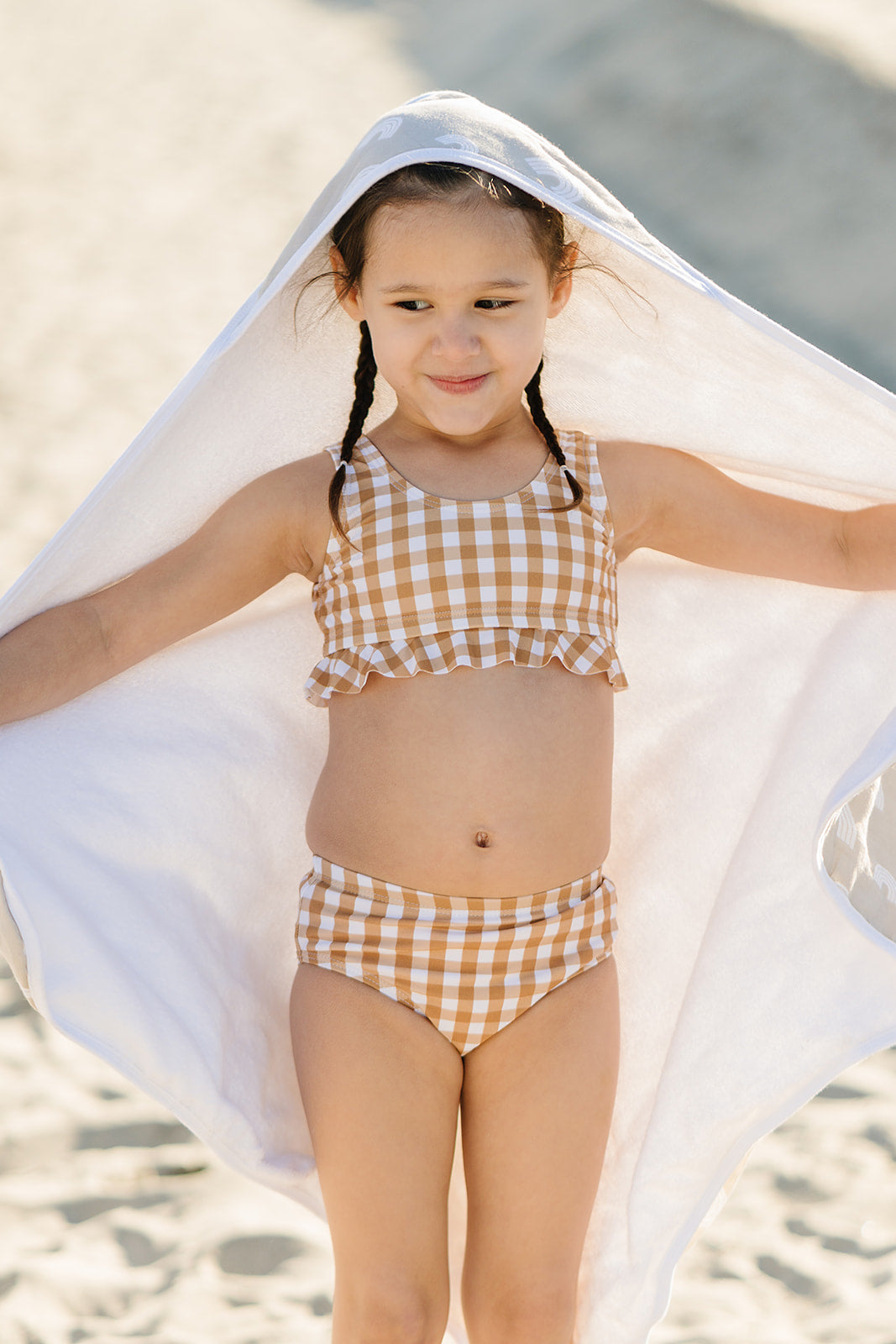 Gingham Bikini Set with Ruffle Top