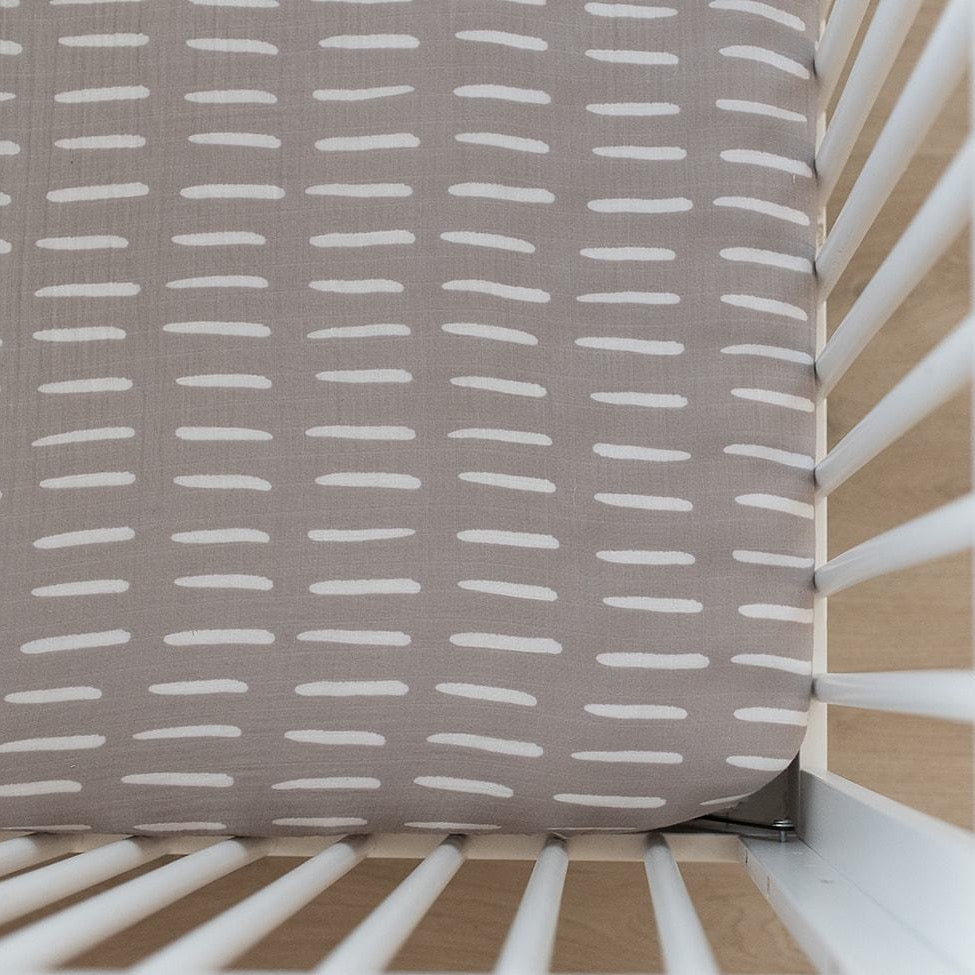 Grey Dash Crib Sheet