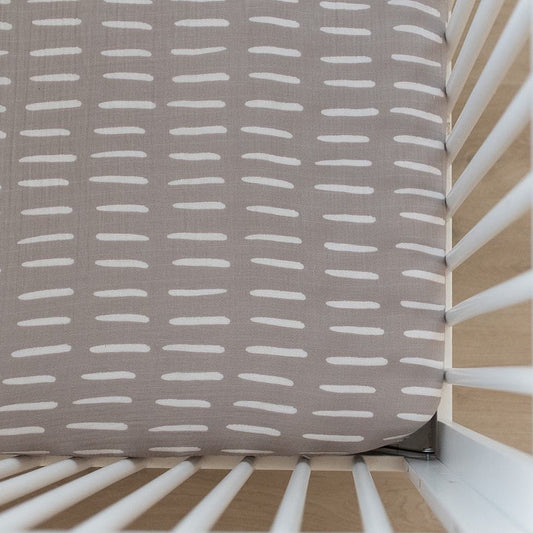 Grey Dash Crib Sheet