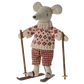Winter Mouse with Ski Set, Mum