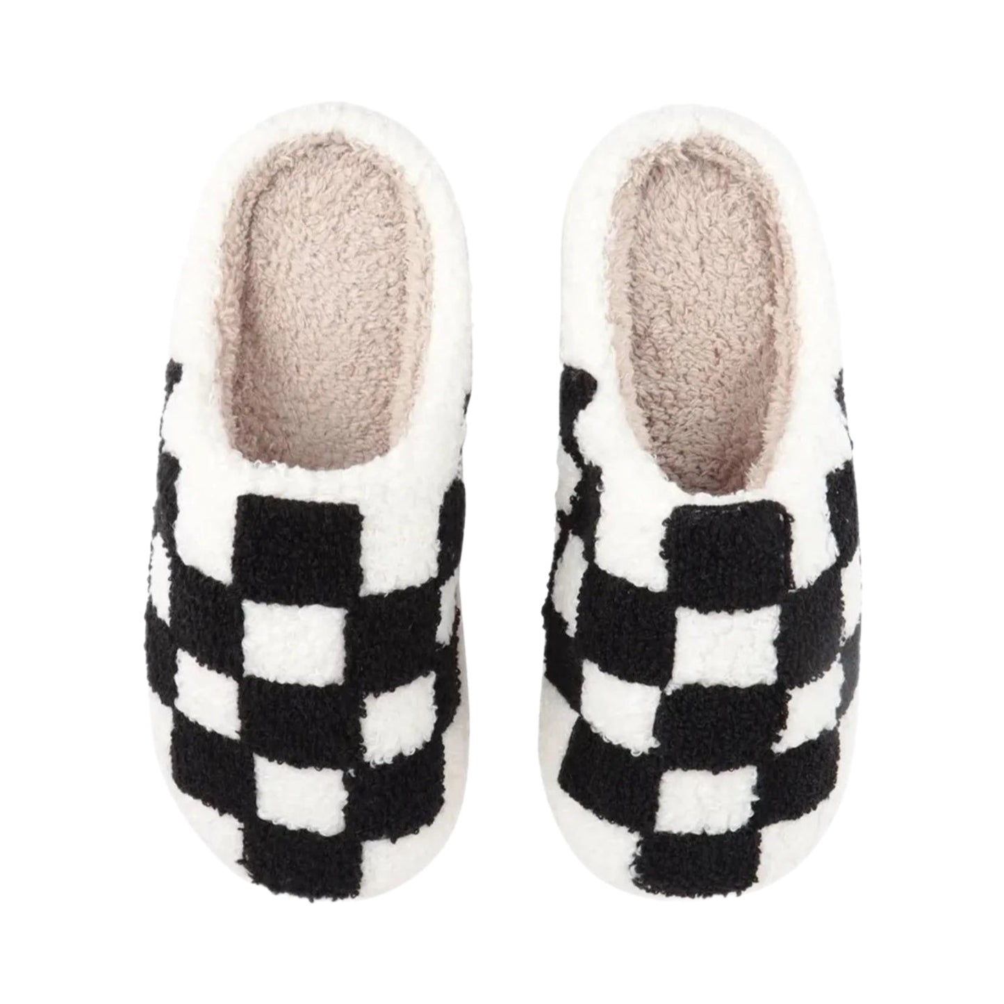 Checkered Slippers Black