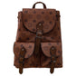 Vegan Leather Backpack Double Pocket
