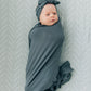 Charcoal Bamboo Hat OR Head Wrap Set