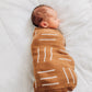 Mustard Mudcloth Muslin Swaddle Blanket