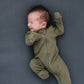 Winter Green Organic Cotton Ribbed Zipper