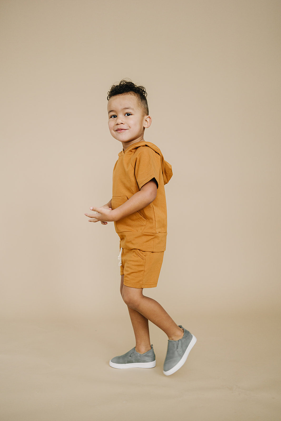 Mustard Short Sleeve Hoodie