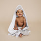 Grey Dash Muslin Hooded Towel